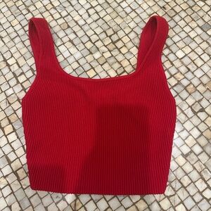 Aritzia Babaton Sculpt Knit Squareneck Cropped Tank